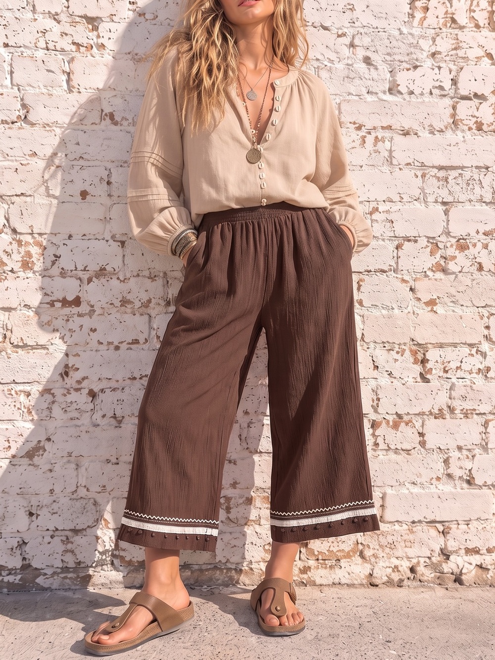 VINTAGE ALFRED DUNNER Embroidered Cropped Capri Pants